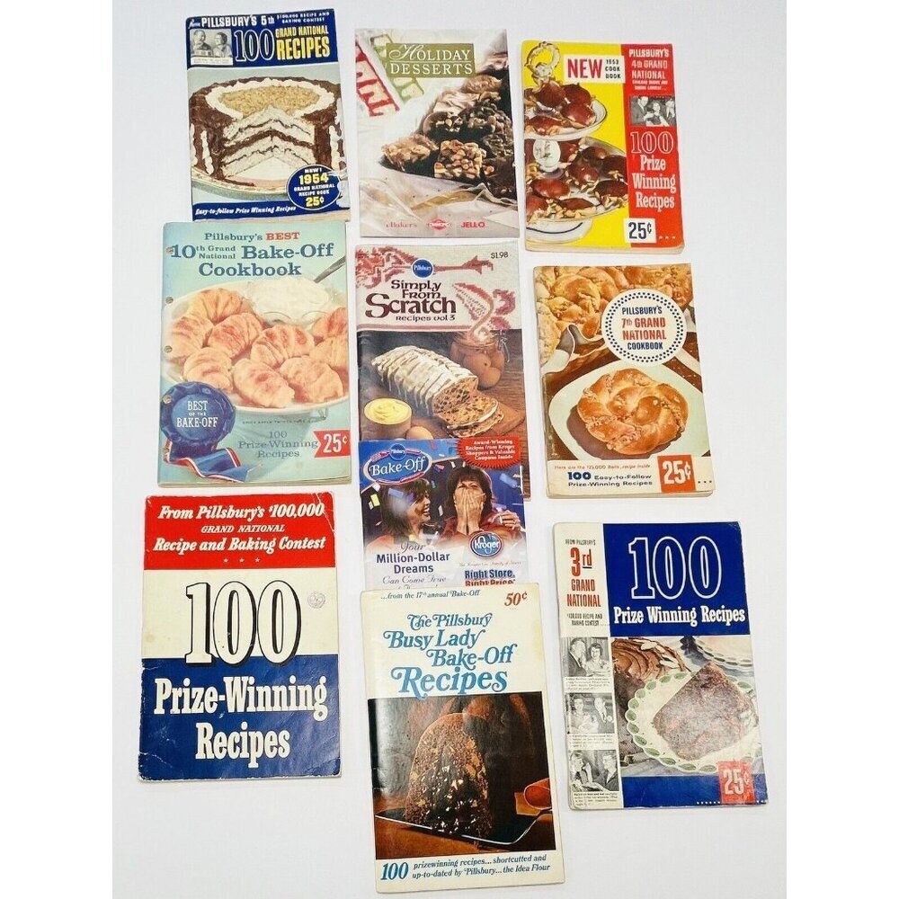 VTG Lot 10 PILLSBURY Bake-Off Recipe BOOKLETS Various Years from 1949-2004 MCM